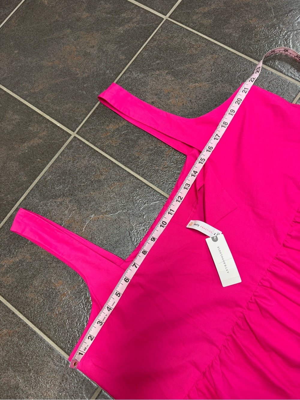 Anthropologie Daily Practice Sleeveless Split-Neck Mini Dress Hot Pink XL NEW - Picture 10 of 14